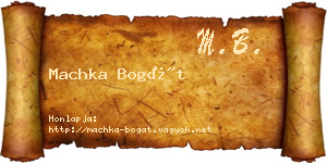 Machka Bogát névjegykártya
